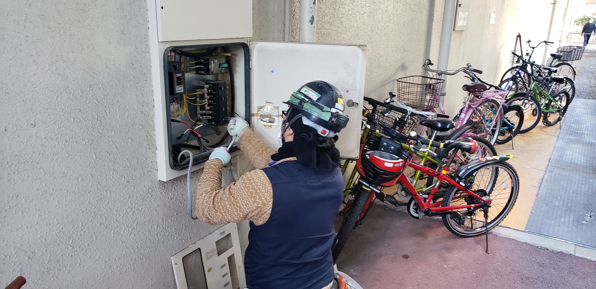 仮設電源取り出し